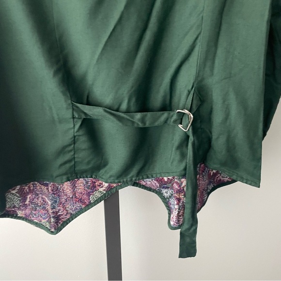 90s Vintage Fairset Button Down Floral Vest Pink Green Plus Size 1X - Picture 5 of 6